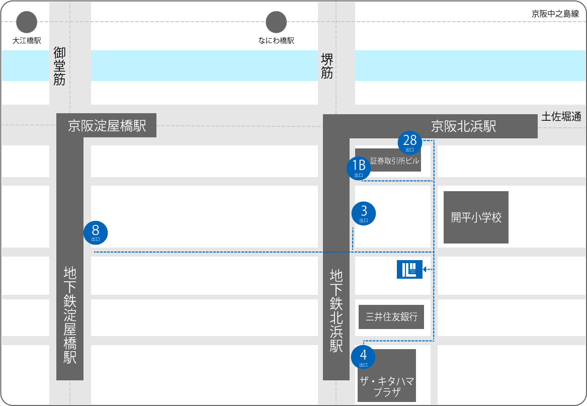 北浜クリニックMAP